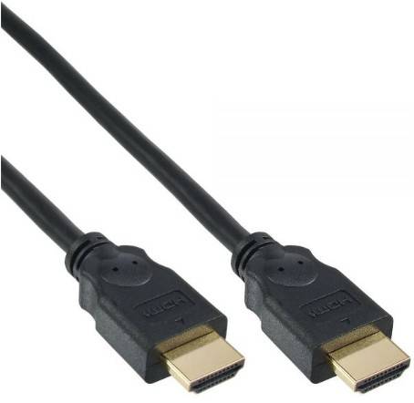 INLINE - HDMI Kabel - HDMI-High Speed - ST / ST - verg. Kontakte - schwarz - 0,5m