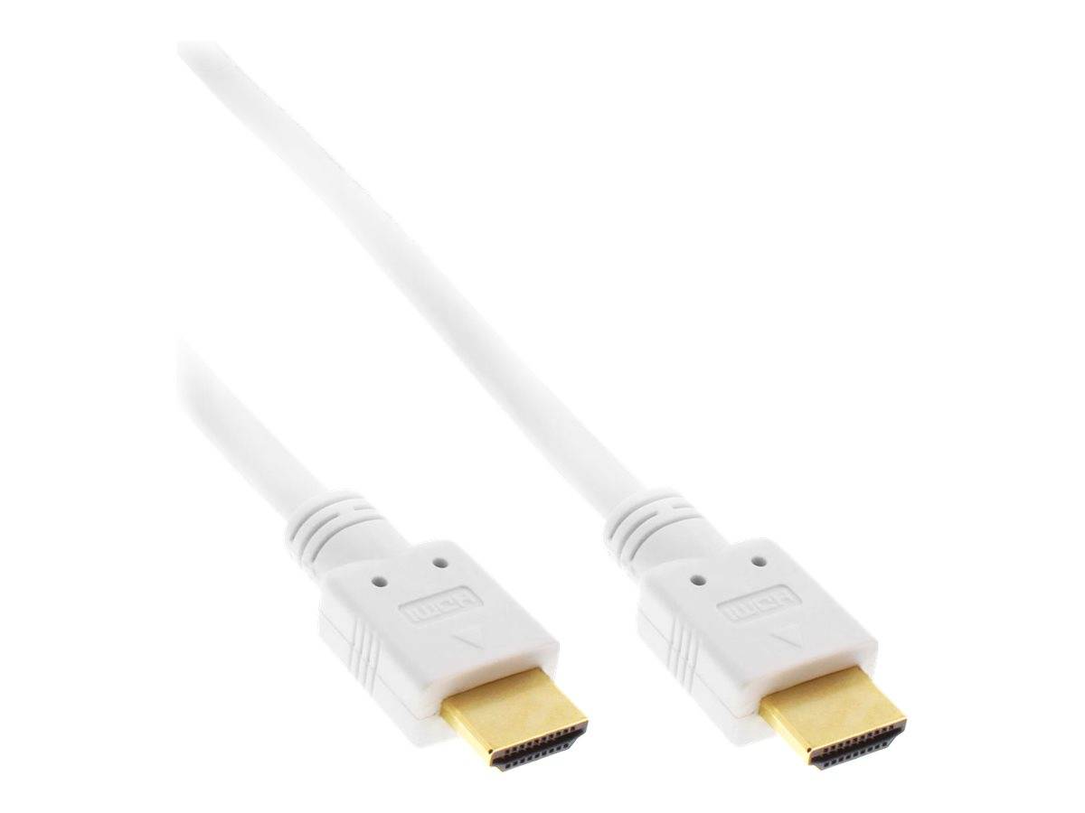 INLINE - HDMI-High Speed Kabel mit Eth. - Premium - ST / ST - weiß / gold - 7,5m