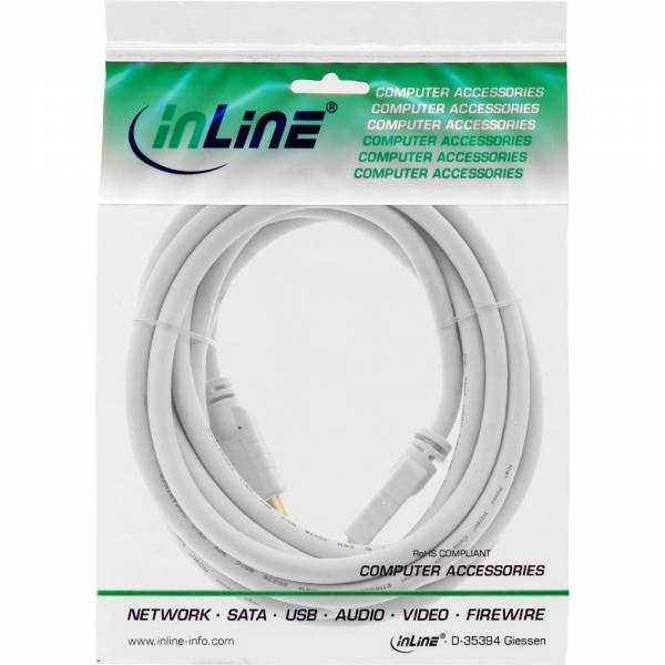 INLINE - HDMI-High Speed Kabel mit Eth. - Premium - ST / ST - weiß / gold - 7,5m