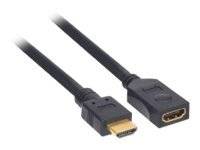INLINE - HDMI Verl. - HDMI-High Speed - ST / BU - schwarz - vergoldete Kontakte - 5m