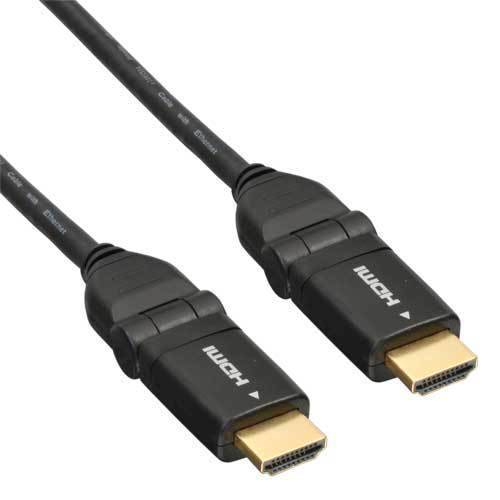 INLINE - HDMI-HS Kabel m. Eth. - ST/ST - verg. Kon. - schwarz - flex. Winkelst. - 2m