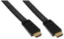 INLINE - HDMI-High Speed Flachkabel mit Ethernet - verg. Kontakte - schwarz - 1,5m