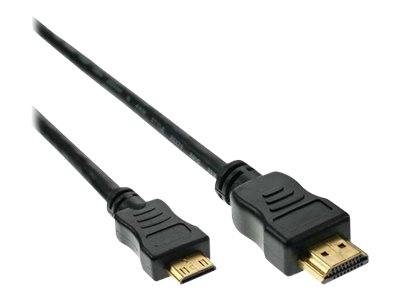 INLINE - High Speed HDMI Mini Kabel - Stecker A auf C - verg. Kont. - schwarz - 10m
