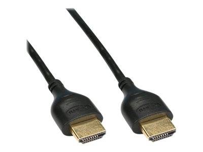 INLINE - HDMI Superslim Kabel A an A - HS mit Eth. - Premium - schwarz / gold - 1,5m