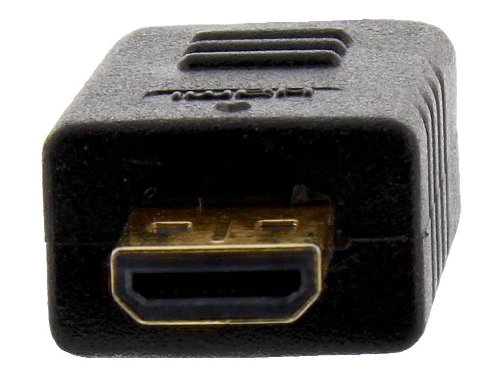 INLINE - HDMI Superslim Kabel A an D - HS mit Eth. - Premium - schwarz / gold - 0,3m