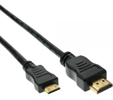 INLINE - High Speed HDMI Mini Kabel - Stecker A auf C - verg. Kont. - schwarz - 0,5m