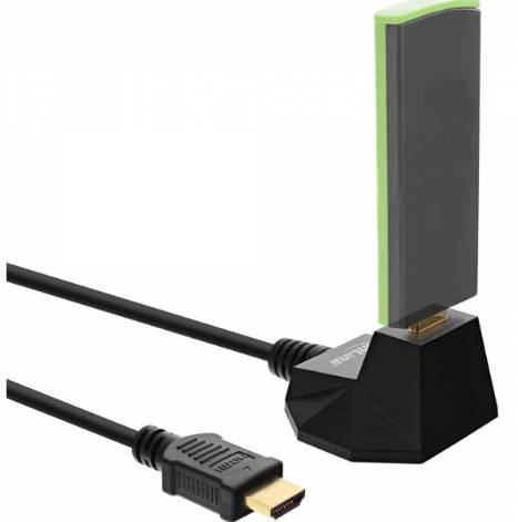 INLINE - HDMI-HS Verl. m. Standfuß - m. Eth. - 4K2K - ST / BU - schwarz / gold - 1m