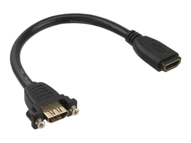 INLINE - HDMI Adapterkabel zum Einbau - HDMI A Buchse/Buchse - vergoldete Kontakte