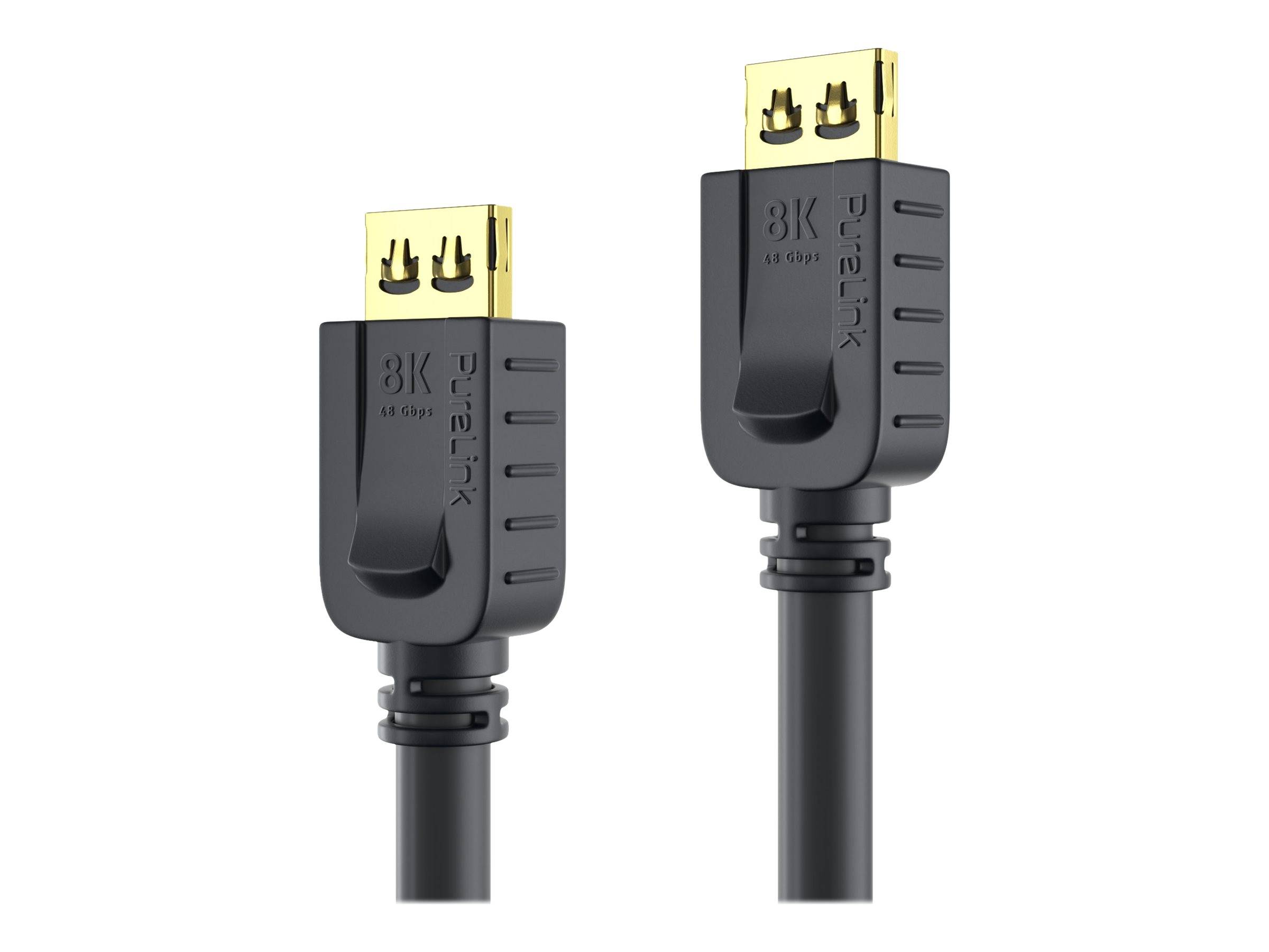PureLink PureInstall Series - Ultra High Speed - HDMI-Kabel mit Ethernet - HDMI männlich Verriegelung bis HDMI männlich Verriegelung - 2 m - Dreifac