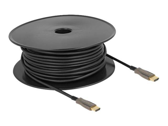 Delock - High Speed - HDMI-Kabel - HDMI männlich bis HDMI männlich - 30 m - Schwarz - Active Optical Cable (AOC)