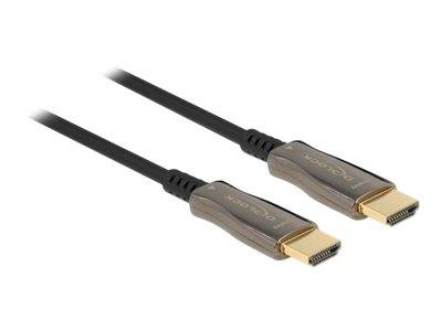 Delock - High Speed - HDMI-Kabel - HDMI männlich zu HDMI männlich - 25 m - Glasfaser - Schwarz - Active Optical Cable (A