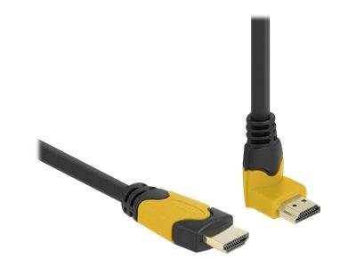 Delock - High Speed - HDMI-Kabel - HDMI männlich gerade bis HDMI männlich nach oben angewinkelt - 1 m - Schwarz - Dolby DTS-HD Master Audio-Unterst