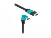 Delock - High Speed - HDMI-Kabel - HDMI männlich gerade bis HDMI männlich nach unten abgewinkelt - 3 m - Schwarz, Türkis - Dolby DTS-HD Master Audi