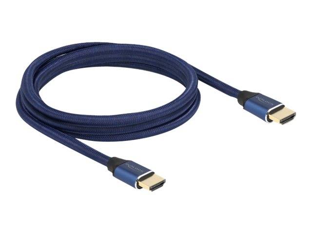 Delock - Ultra High Speed - HDMI-Kabel - HDMI männlich zu HDMI männlich - 2 m - Dreifachisolierung - Blau - hauchvergold