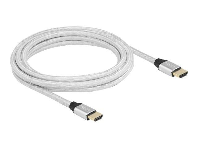 Delock - Ultra High Speed - HDMI-Kabel - HDMI männlich zu HDMI männlich - 3 m - Dreifachisolierung - Silber - hauchvergo