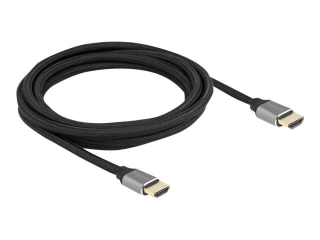 Delock - Ultra High Speed - HDMI-Kabel - HDMI männlich zu HDMI männlich - 3 m - Dreifachisolierung - Grau - hauchvergold