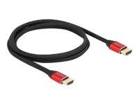 Delock - Ultra High Speed HDMI-Kabel - HDMI männlich bis HDMI männlich - 1 m - Dreifachisolierung - Rot - hauchvergoldete Kontakte, unterstützt 8K