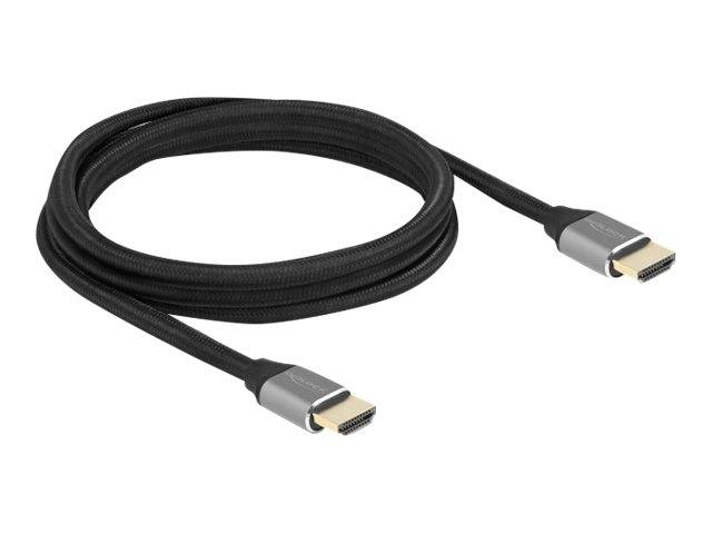 Delock - Ultra High Speed - HDMI-Kabel - HDMI männlich zu HDMI männlich - 2 m - Dreifachisolierung - Grau - hauchvergold