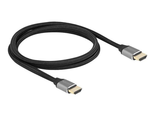 Delock - Ultra High Speed - HDMI-Kabel - HDMI männlich zu HDMI männlich - 1 m - Dreifachisolierung - Grau - hauchvergold