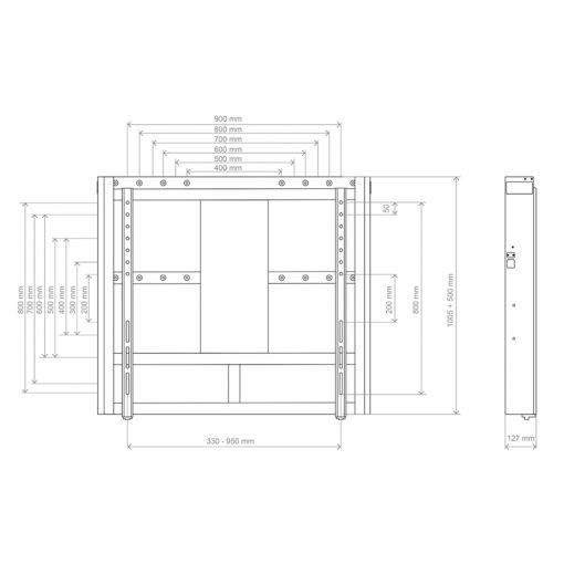 HAGOR WH Moto 160 - Befestigungskit (Wandbefestigung) - für LCD-Display (motorisiert)