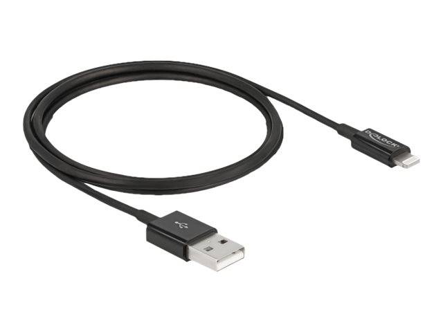 Delock - Lightning-Kabel - USB männlich bis Lightning männlich - 1 m - Schwarz - für Apple iPad/iPhone/iPod (Lightning)