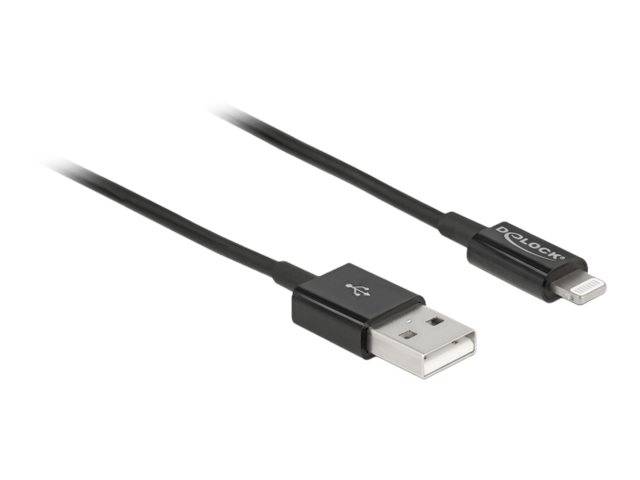 Delock - Lightning-Kabel - USB männlich bis Lightning männlich - 1 m - Schwarz - für Apple iPad/iPhone/iPod (Lightning)