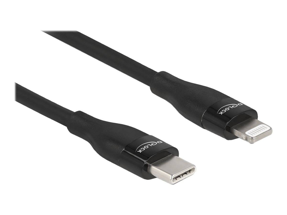 Delock Lightning-Kabel - 24 pin USB-C männlich zu Lightning männlich - 1 m - Sch
