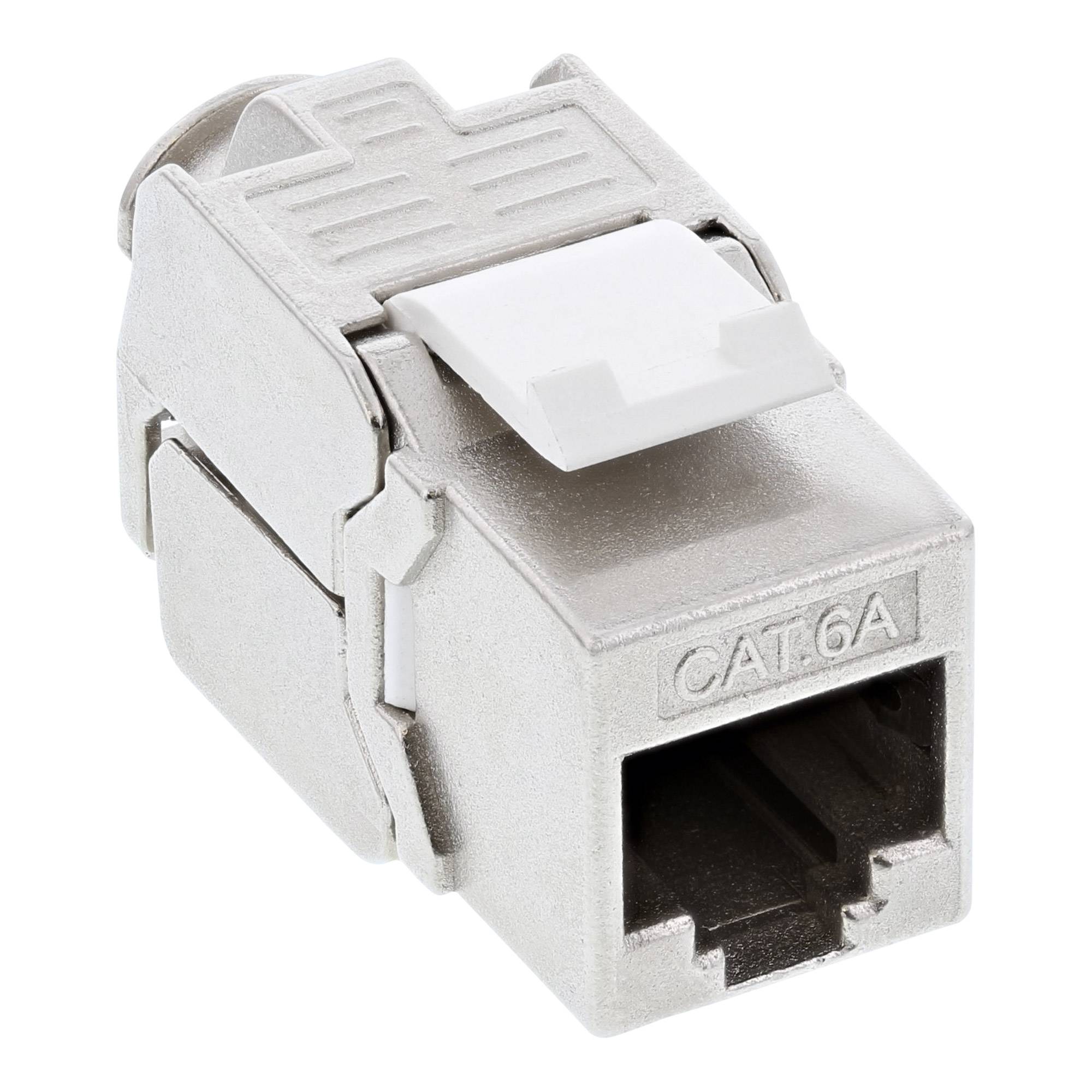 INLINE - Cat.6A Anschlussdose - Unterputz - 2x Keystone RJ45 Buchse - weiß RAL9010