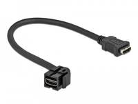 Delock - HDMI-Kabel - HDMI weiblich abgewinkelt, Keystone bis HDMI männlich gerade - 30 cm - Schwarz - unterstützt 4K 30 Hz (3840 x 2160)