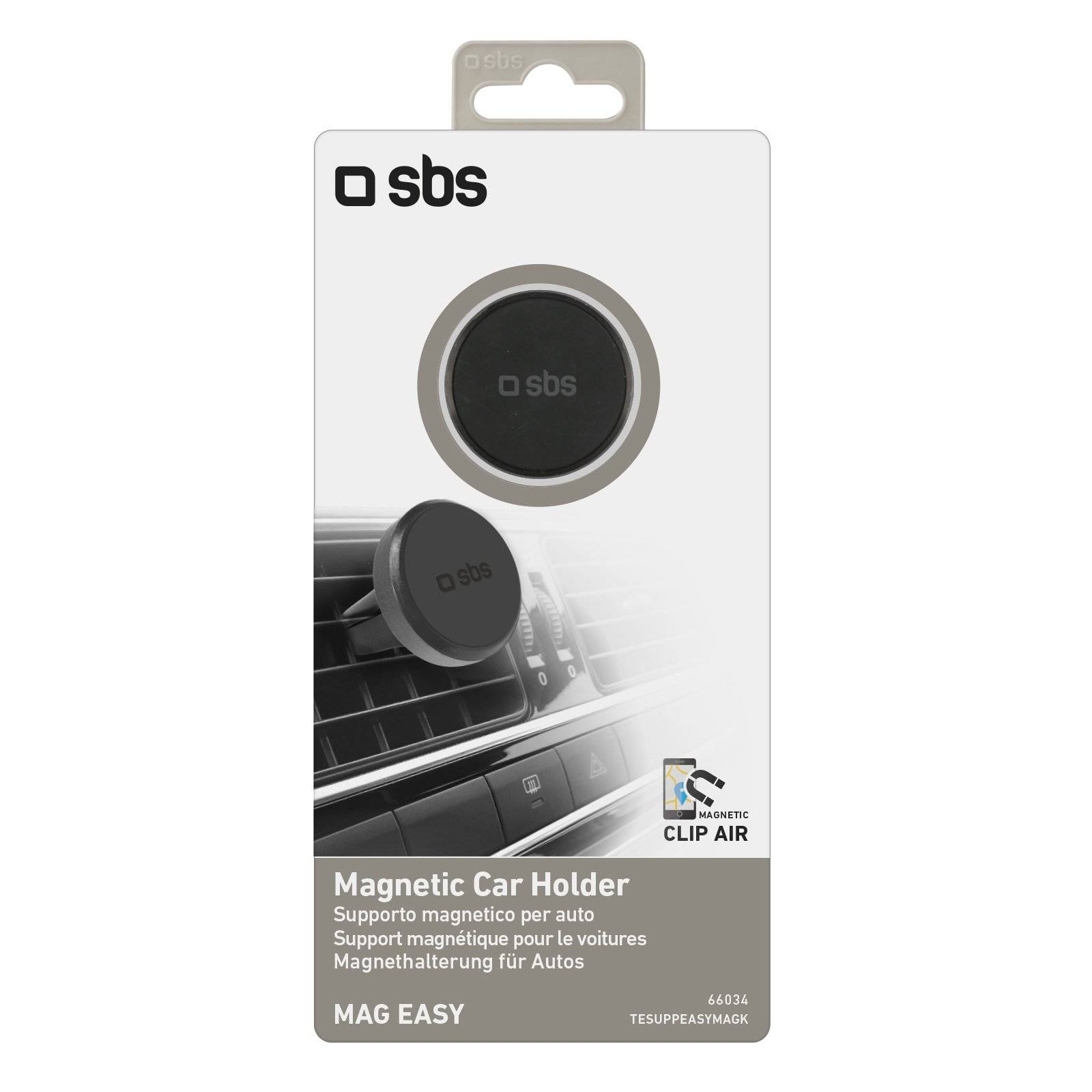 SBS TESUPPEASYMAGK, Handy/Smartphone, Passive Halterung, Auto, Schwarz