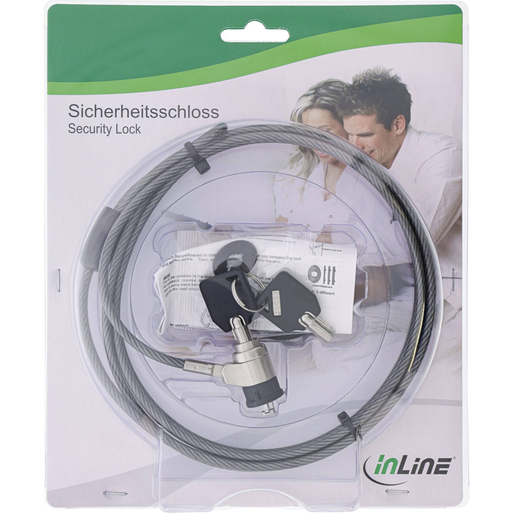 INLINE - Notebook Sicherheitsschloss - mit Schlüssel - 4,4mm x 2m
