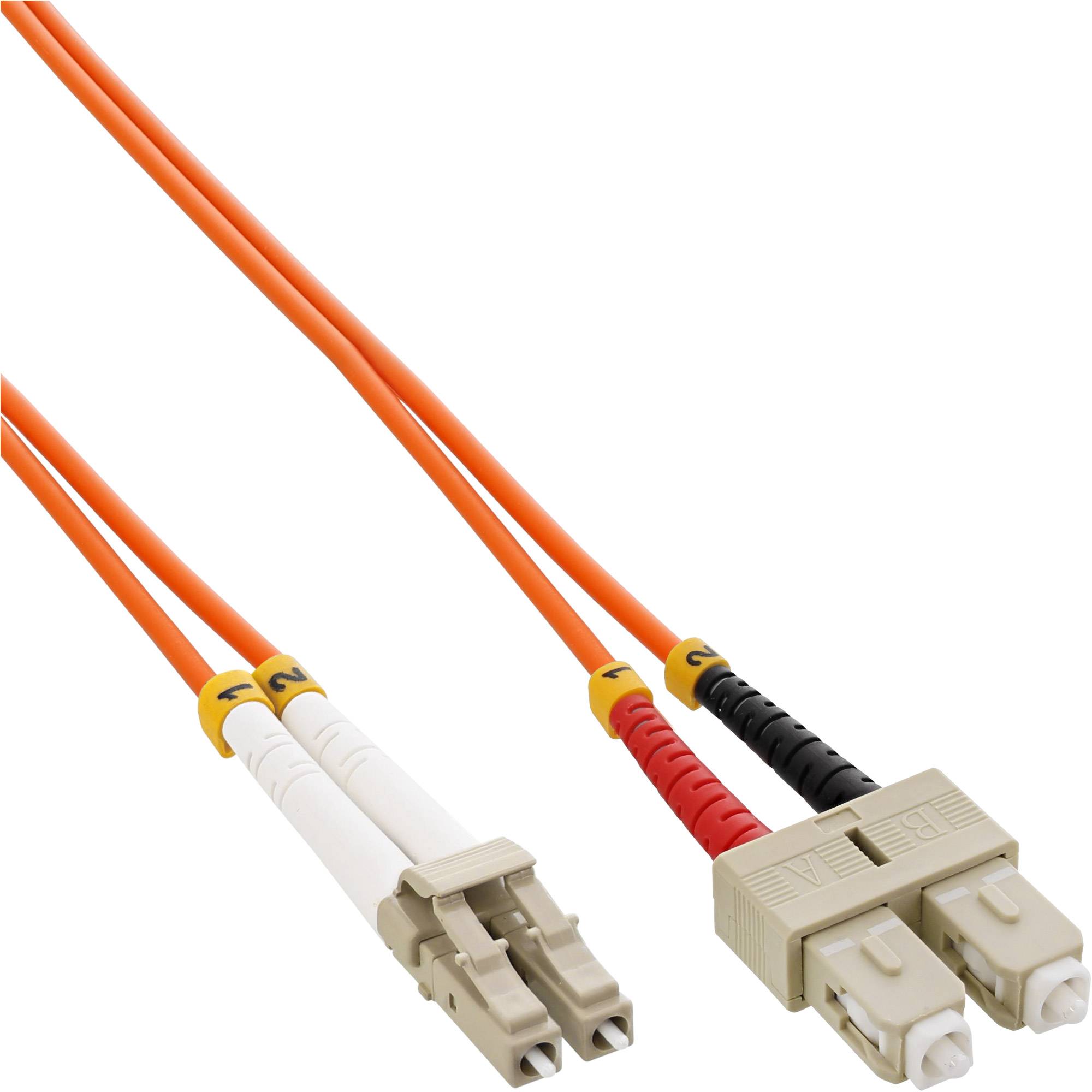 InLine LWL Duplex Kabel - LC/SC - 50/125µm - OM2 - 5m - 5 m - Glasfaser - 50/125