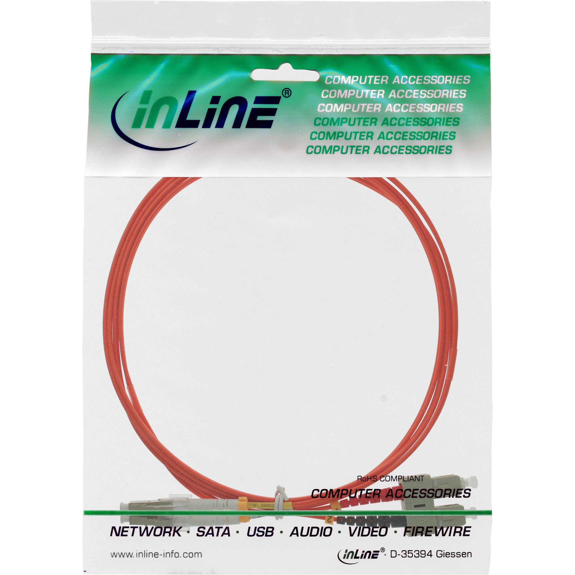 InLine LWL Duplex Kabel - LC/SC - 50/125µm - OM2 - 5m - 5 m - Glasfaser - 50/125
