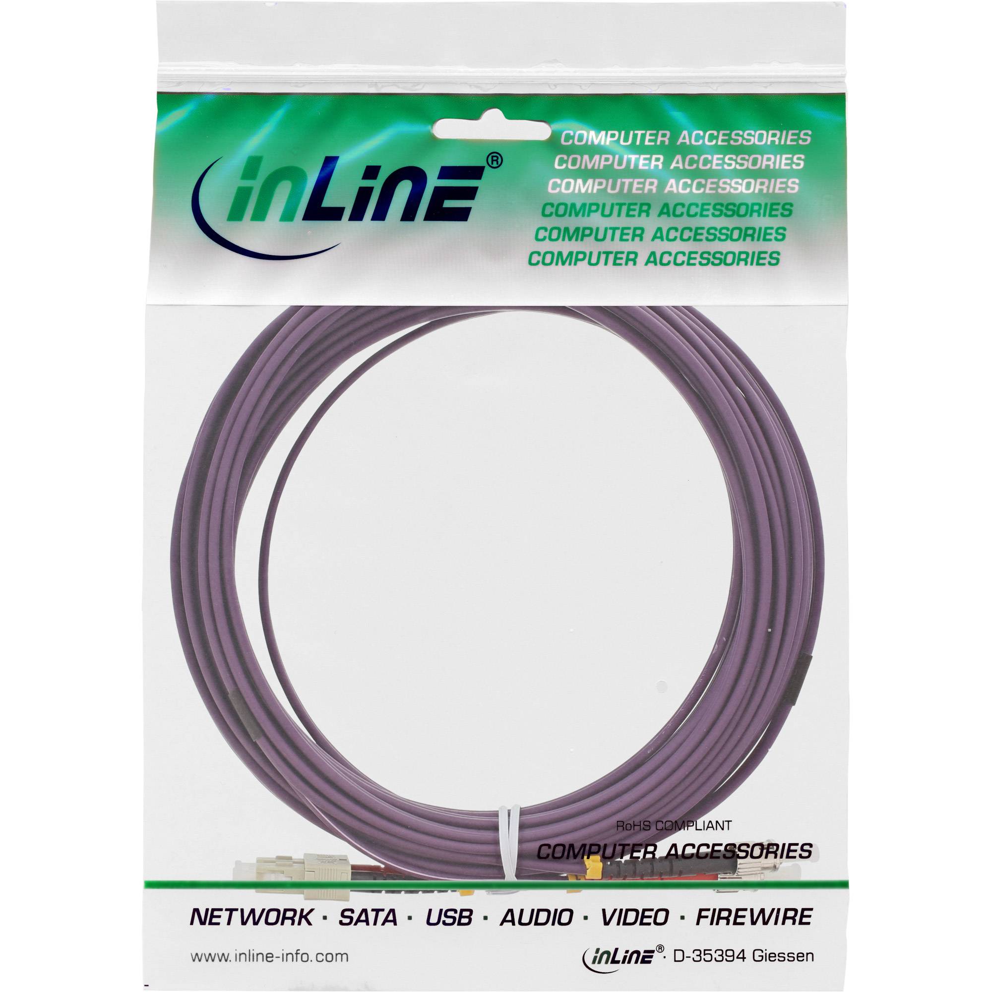 INLINE - LWL Duplex Kabel - SC/ST - 50/125µm - OM4 - 25m
