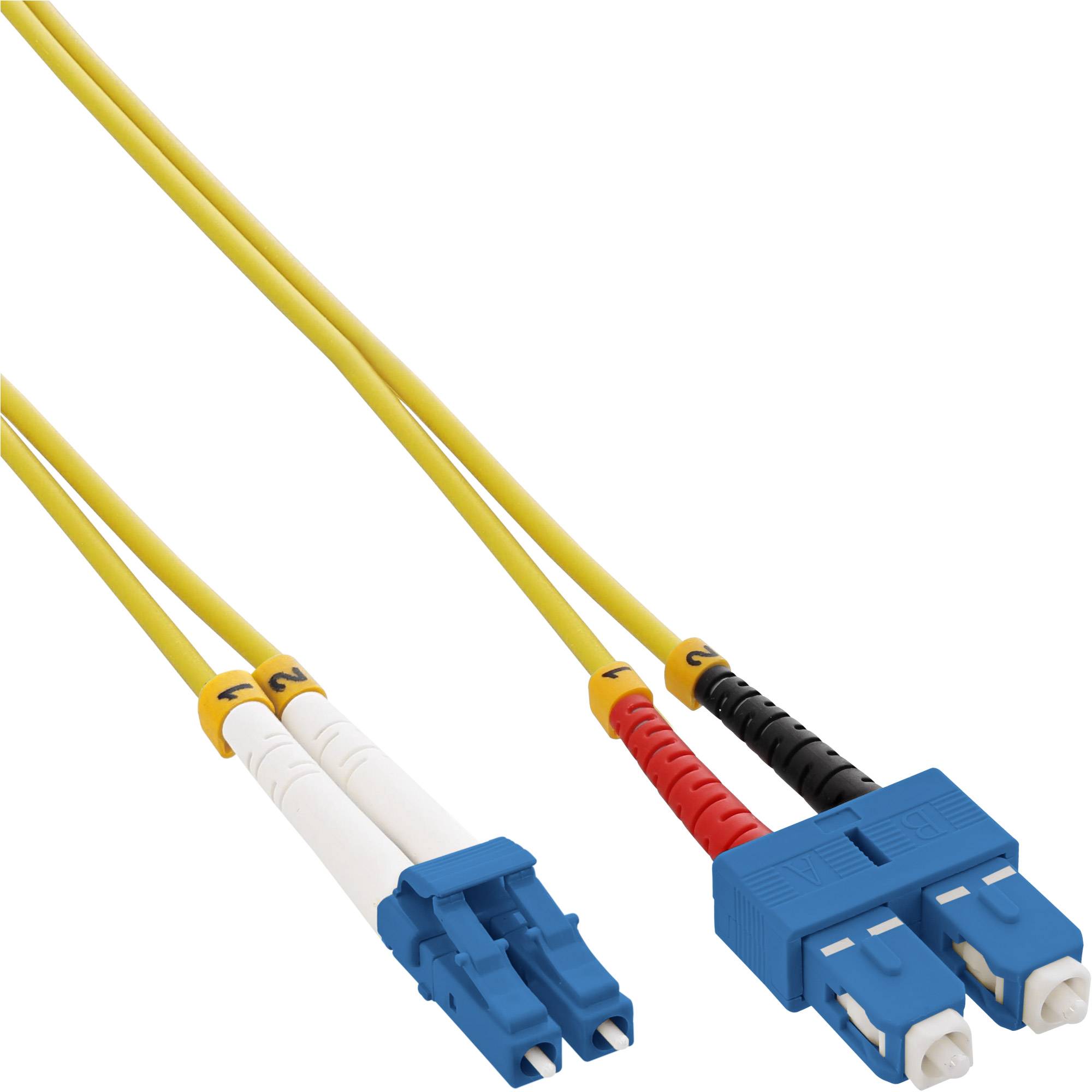 INLINE - LWL Duplex Kabel - LC/SC - 9/125µm - OS2 - 10m