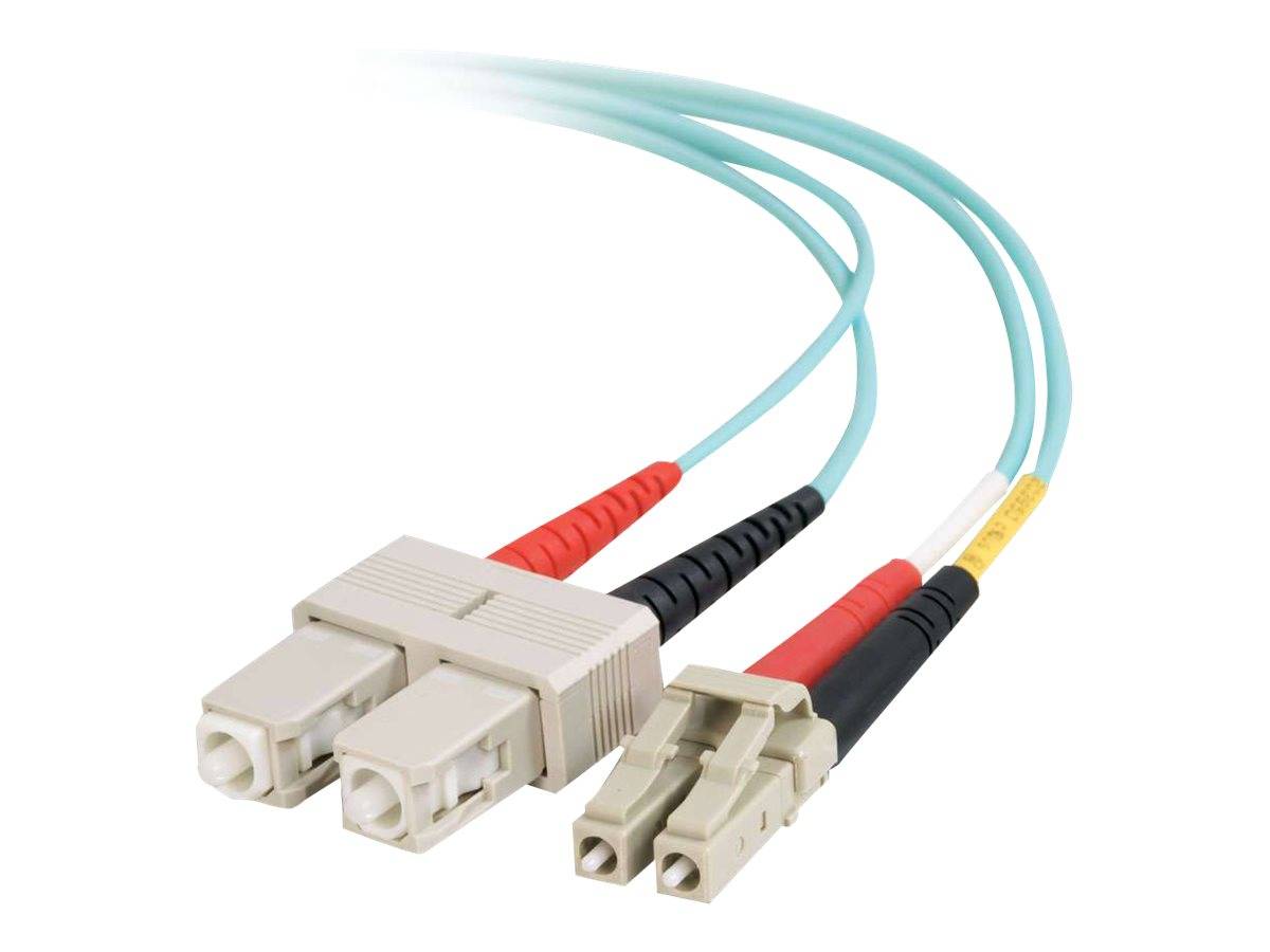 C2G LC-SC 10Gb 50/125 OM3 Duplex Multimode PVC Fiber Optic Cable (LSZH)