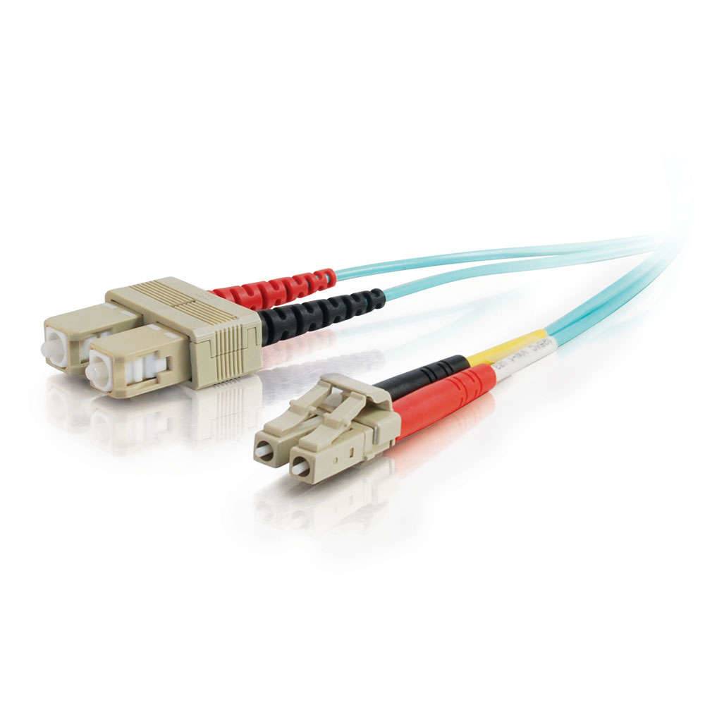 C2G LC-SC 10Gb 50/125 OM3 Duplex Multimode PVC Fiber Optic Cable (LSZH)