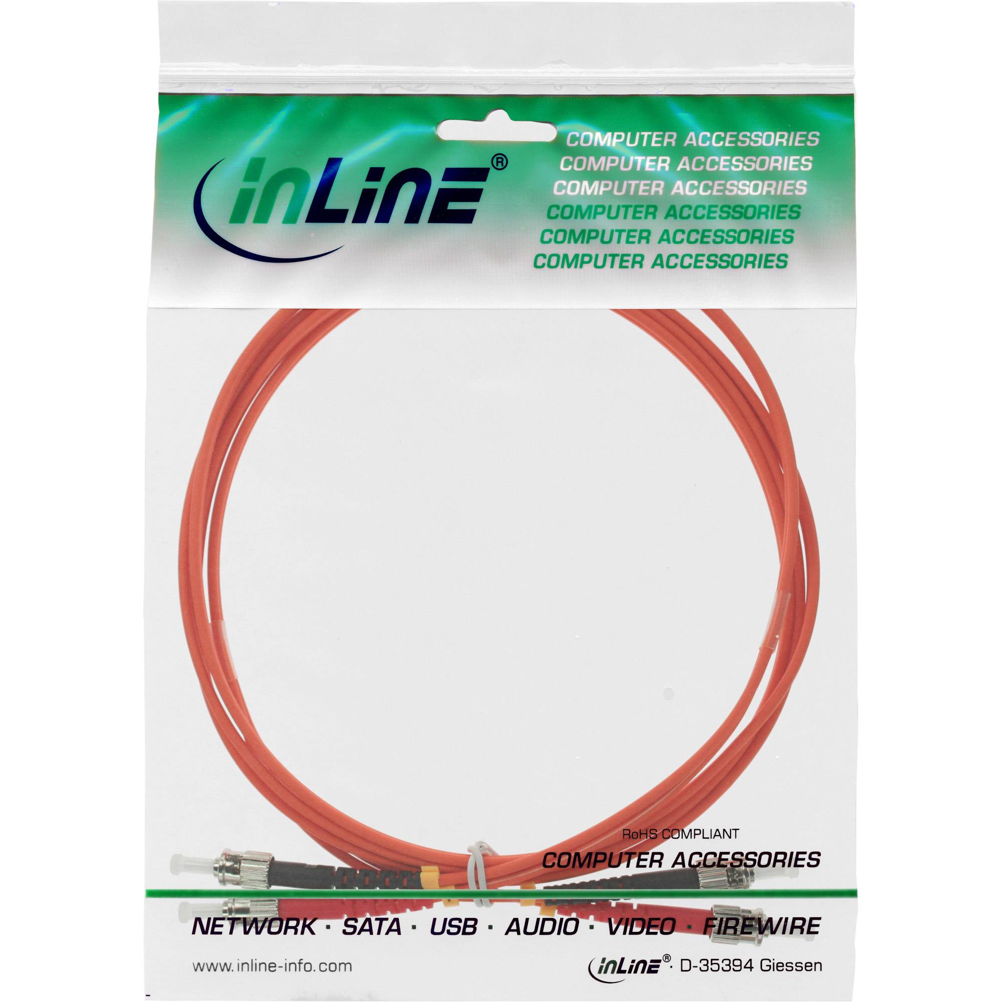 INLINE - LWL Duplex Kabel - ST/ST - 50/125µm - OM2 - 2m