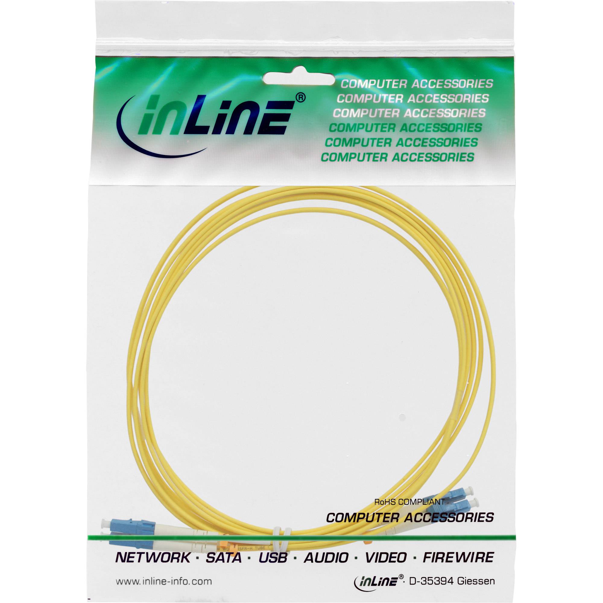 INLINE - LWL Duplex Kabel - LC/LC - 9/125µm - OS2 - 0,5m