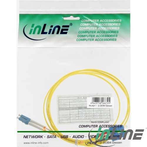 INLINE - LWL Duplex Kabel - LC/SC - 9/125µm - OS2 - 2m