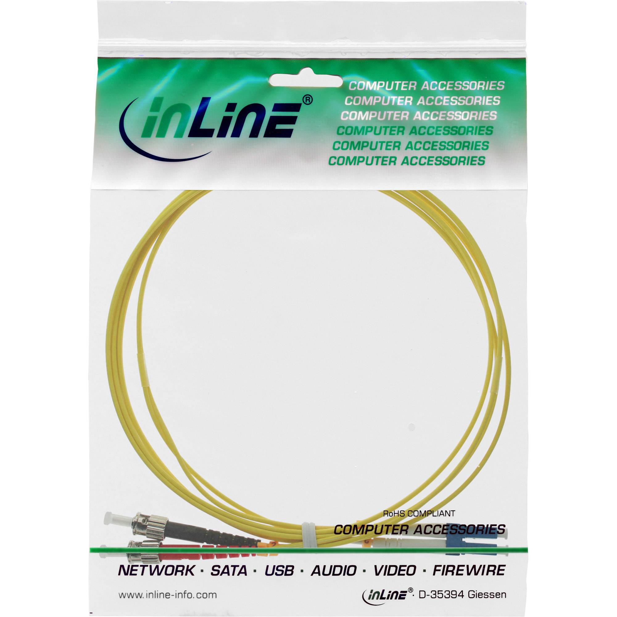 INLINE - LWL Duplex Kabel - LC/ST - 9/125µm - OS2 - 2m