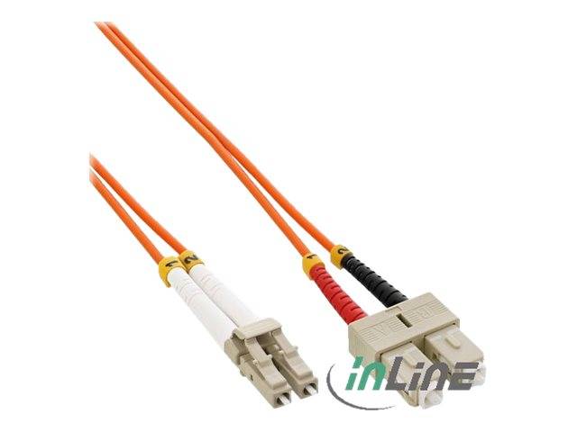 INLINE - LWL Duplex Kabel - LC/SC - 50/125µm - OM2 - 0,5m
