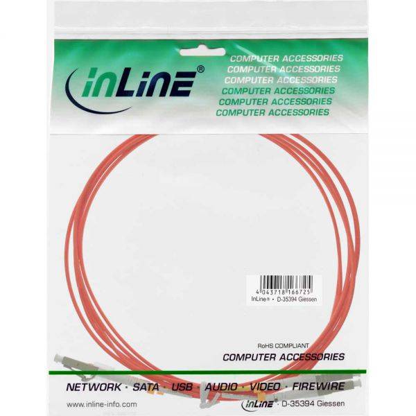 INLINE - LWL Duplex Kabel - LC/LC - 62,5/125µm - OM1 - 0,5m