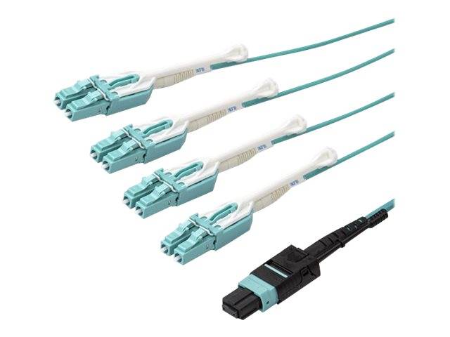 StarTech.com MTP to LC Breakout Cable - 30 ft / 10m - OM3 Multimode - 40Gb - Pull Tab - Plenum - MPO / MTP Connector - F