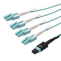 StarTech.com MTP to LC Breakout Cable - 30 ft / 10m - OM3 Multimode - 40Gb - Pull Tab - Plenum - MPO / MTP Connector - Fiber Optic Cable