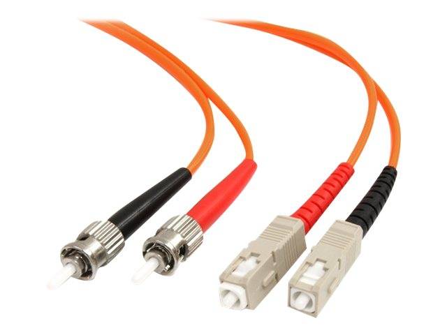 StarTech.com 2m Fiber Optic Cable - Multimode Duplex 62.5/125 - LSZH - ST/SC - OM1 - ST to SC Fiber Patch Cable (FIBSTSC