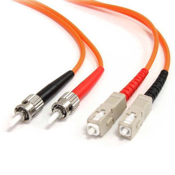 StarTech.com 2m Fiber Optic Cable - Multimode Duplex 62.5/125 - LSZH - ST/SC - OM1 - ST to SC Fiber Patch Cable (FIBSTSC
