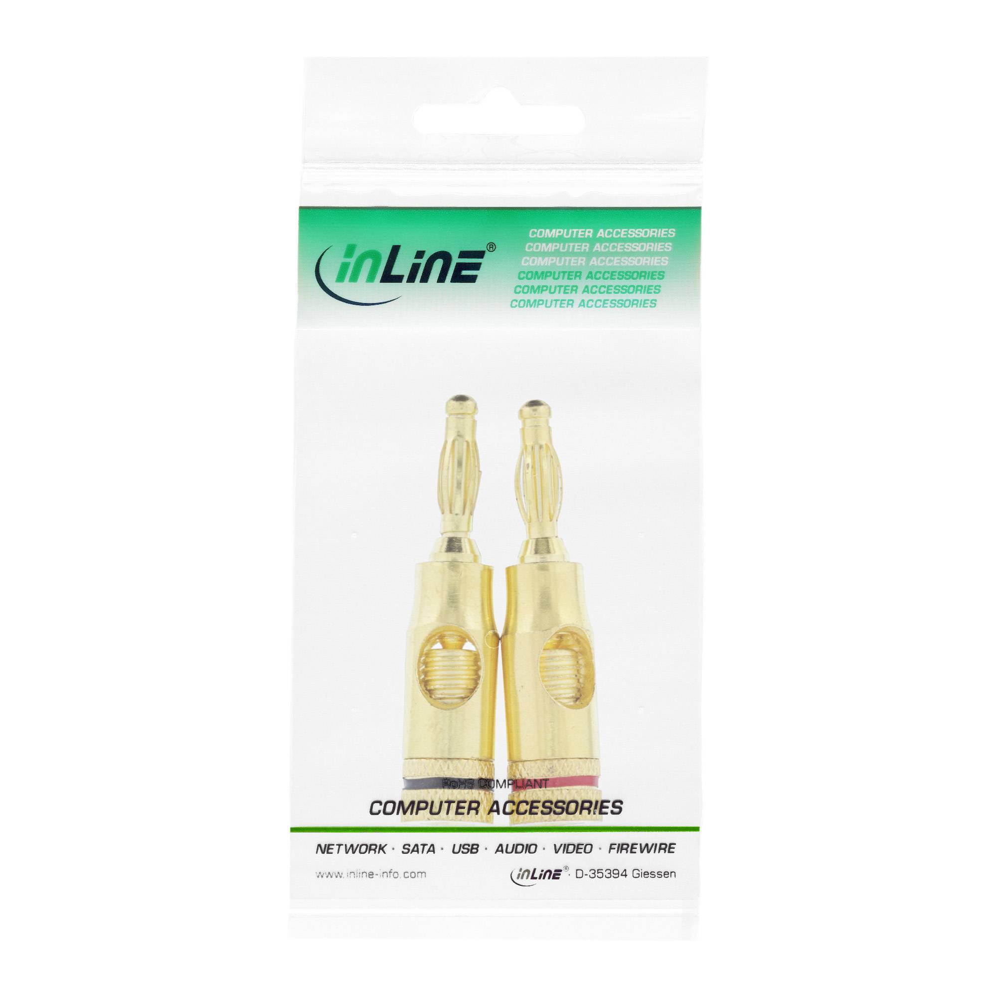 InLine - Audio-Stecker - Bananen (M) - Schwarz