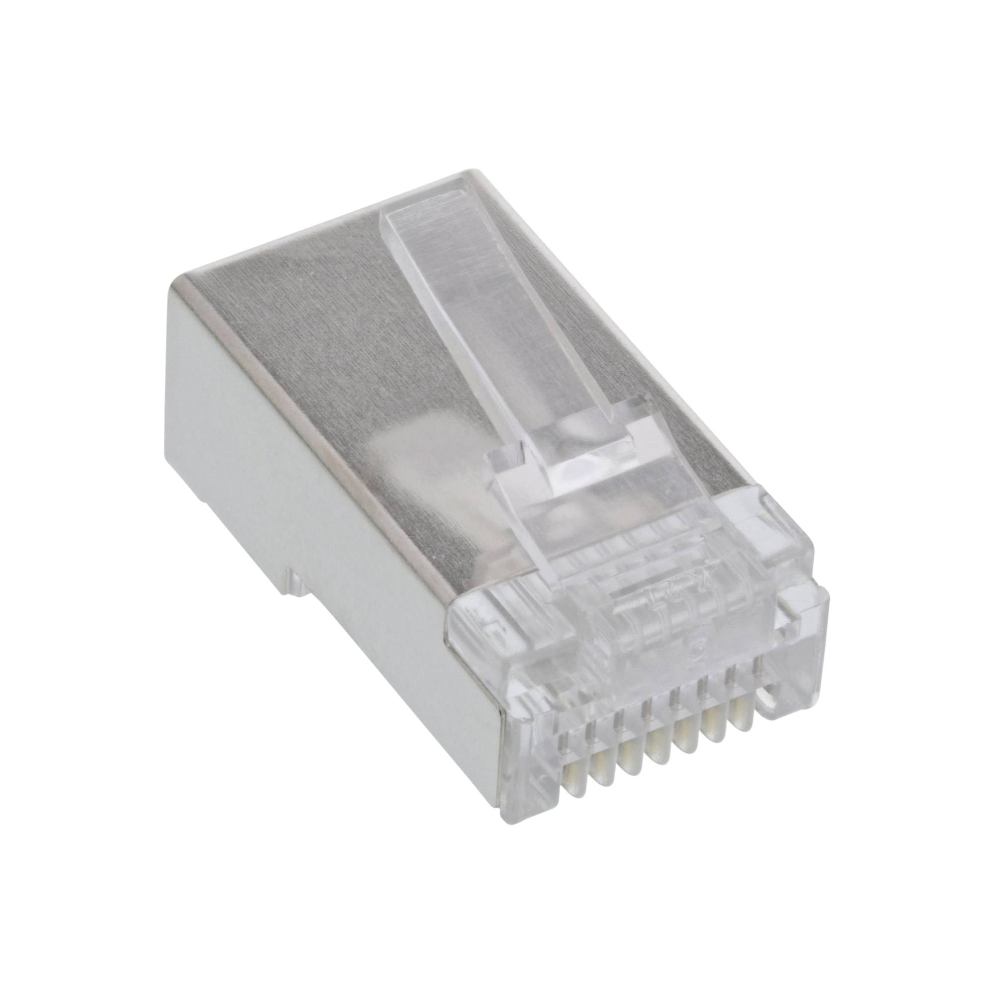INLINE - Modularstecker 8P8C RJ45 zum Crimpen auf Rundkabel - geschirmt - 10er Pack