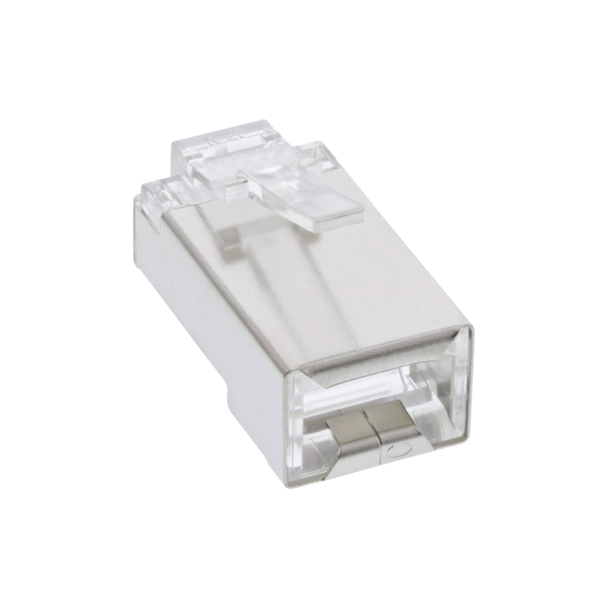 INLINE - Modularstecker 8P8C RJ45 z. Crimpen auf Rundkabel - geschirmt - 100er Pack